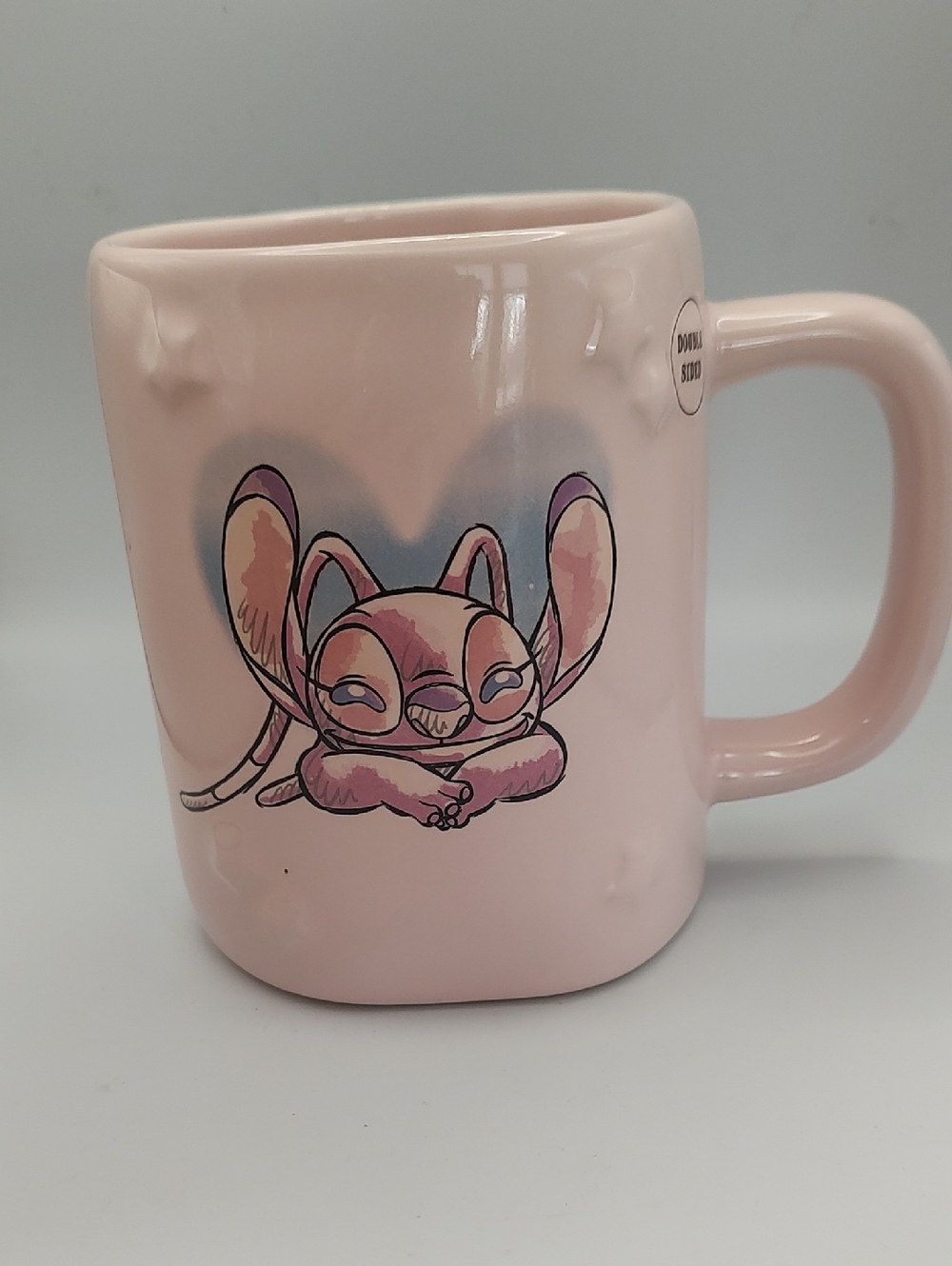 Rae Dunn Disney Angel Mug Cosmic Connection Pink 4.75" EXCELLENT